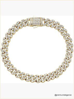 10" Gold Cuban Link Anklet 8mm Iced CZ Ankle Bracelet Chunky Spring Ring